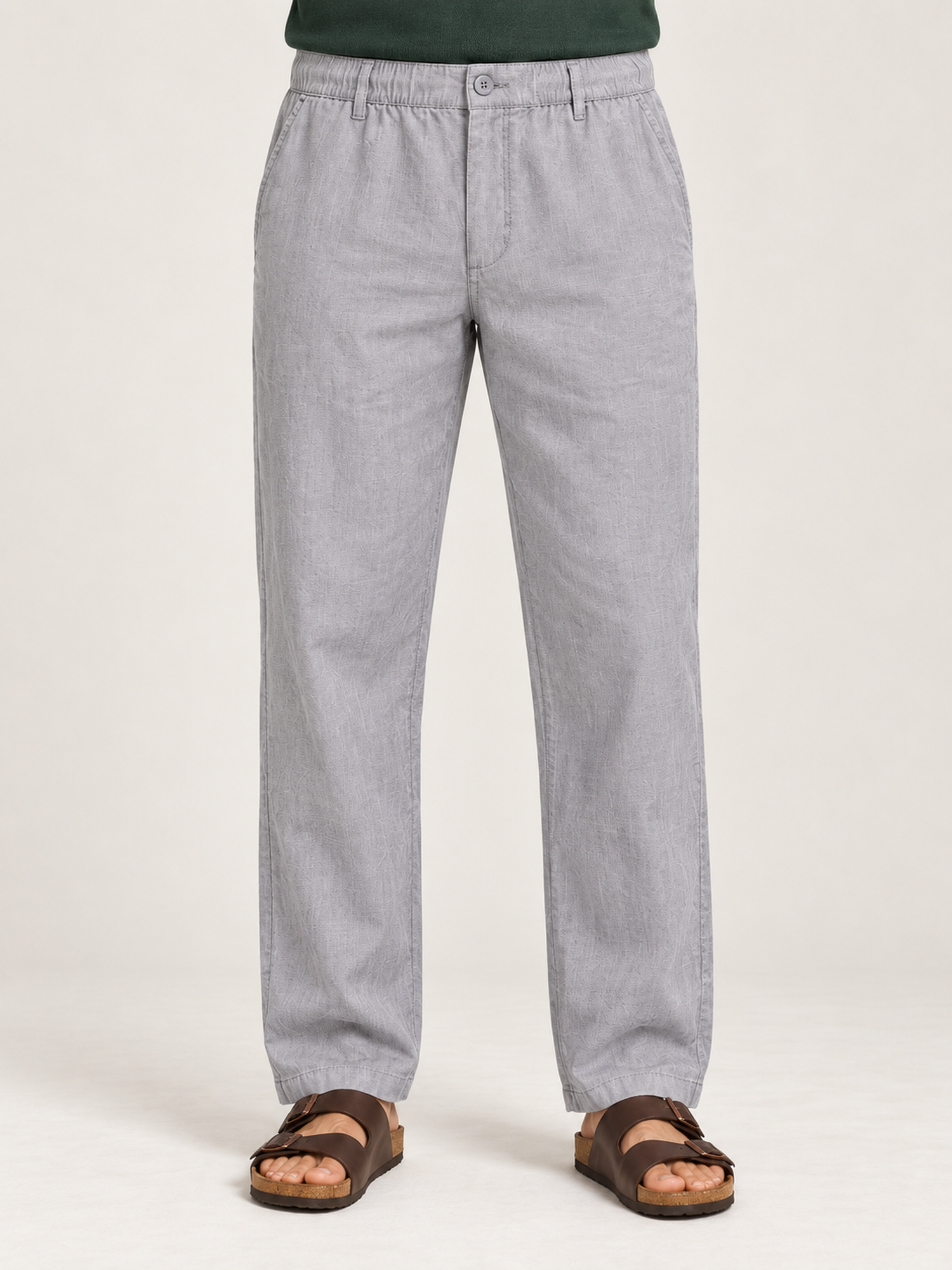 Cotton Linen Casual Pants in Grey