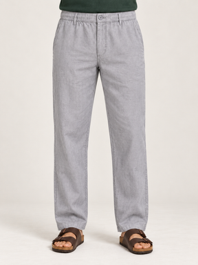 Cotton Linen Casual Pants in Grey