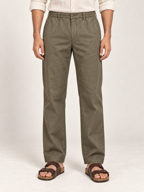 Cotton Linen Casual Pants in Olive
