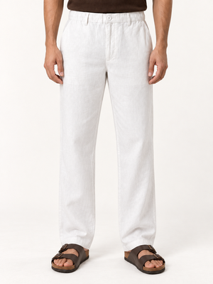 Cotton Linen Casual Pants in White