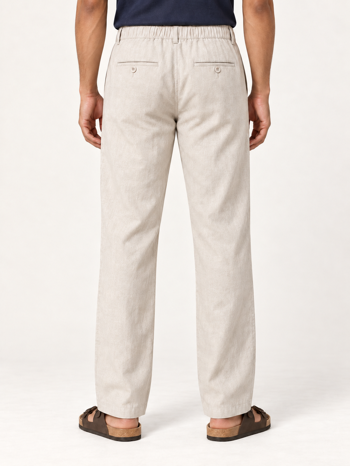 Cotton Linen Casual Pants in Beige