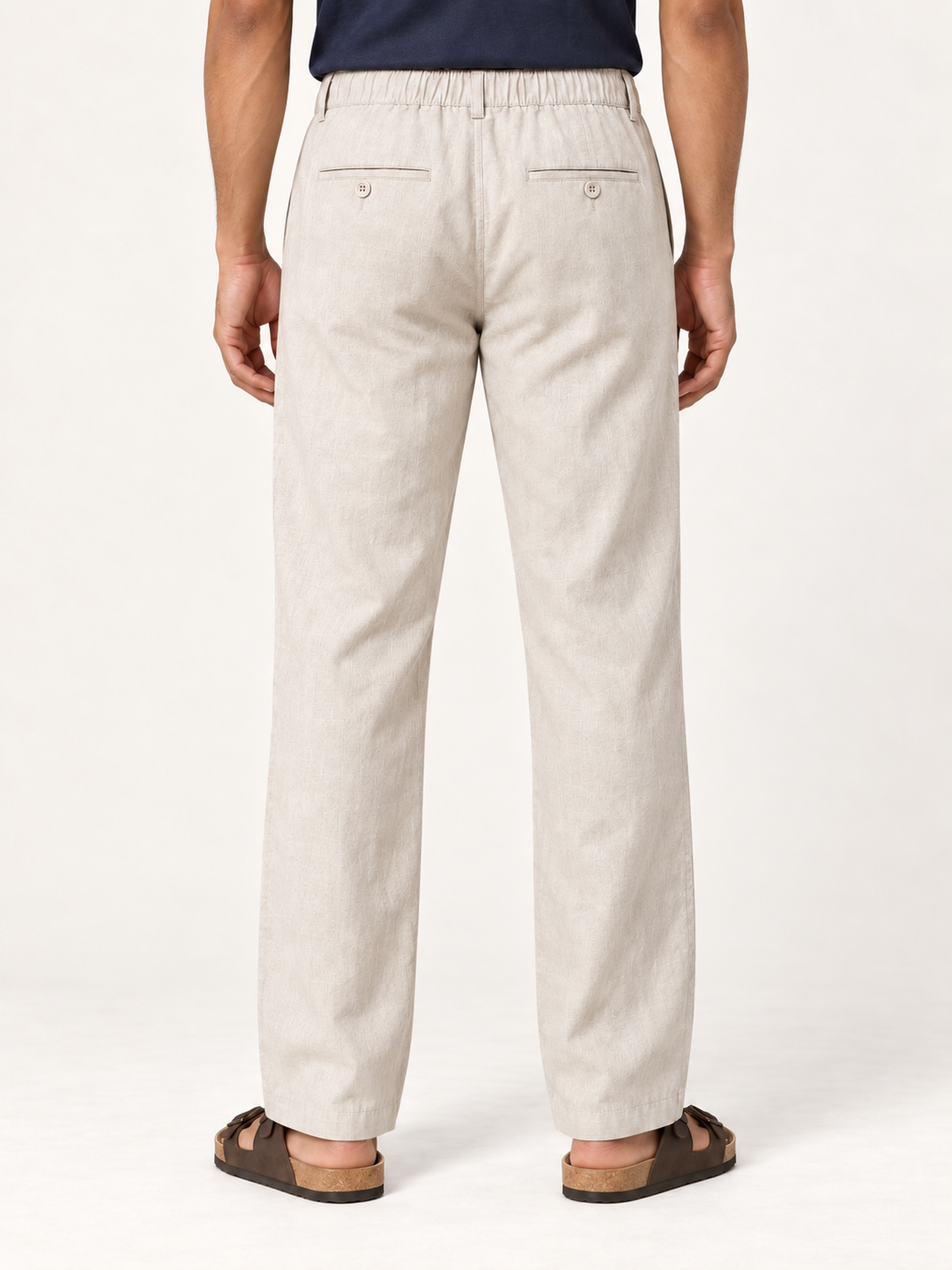 Cotton Linen Casual Pants in Beige