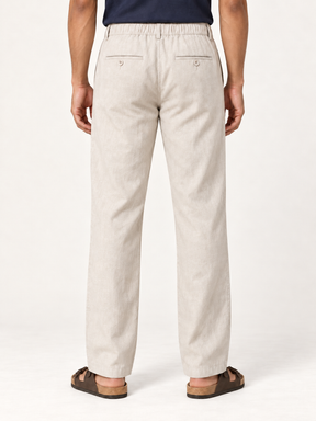 Cotton Linen Casual Pants in Beige