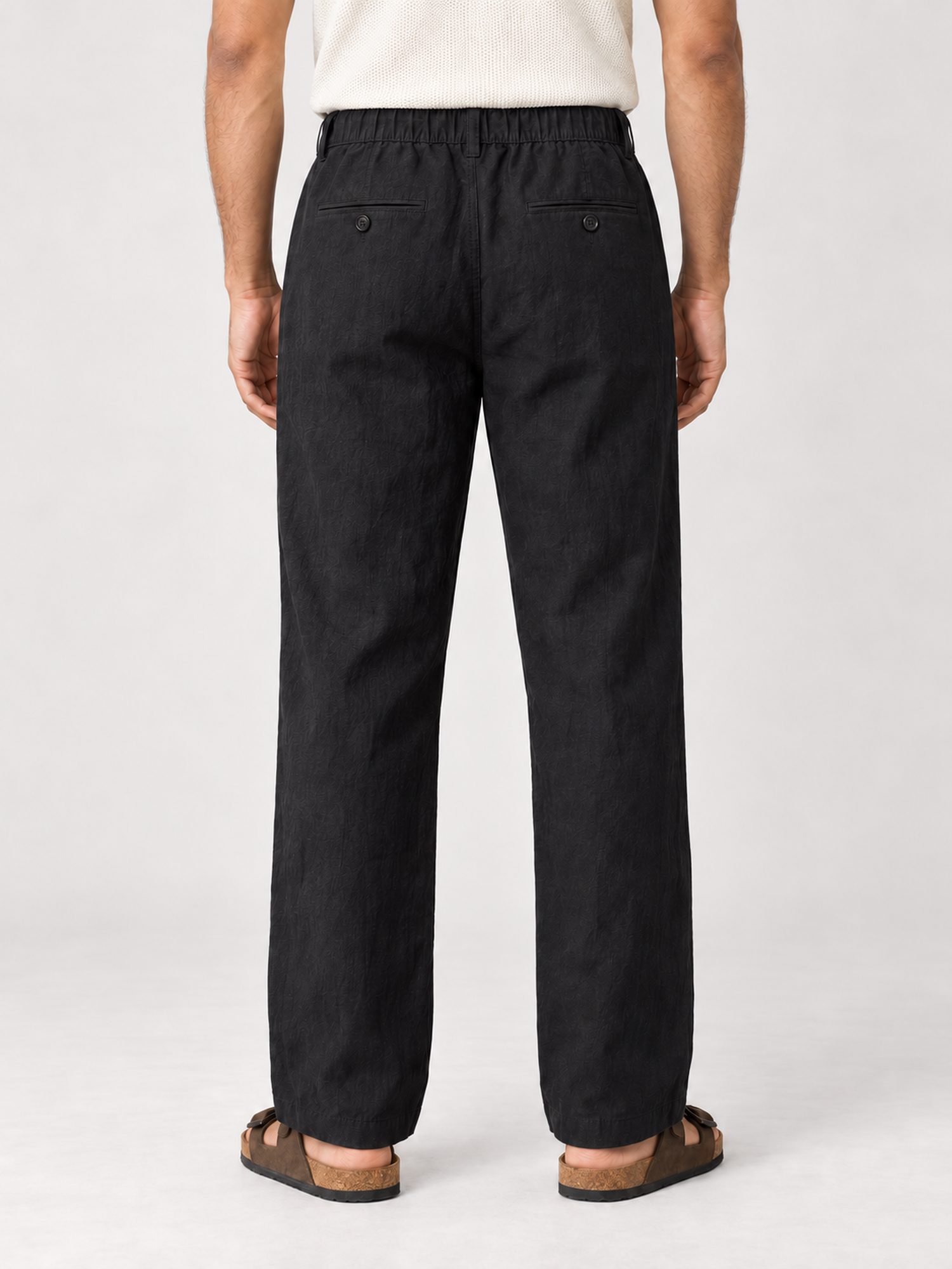 Cotton Linen Casual Pants in Black