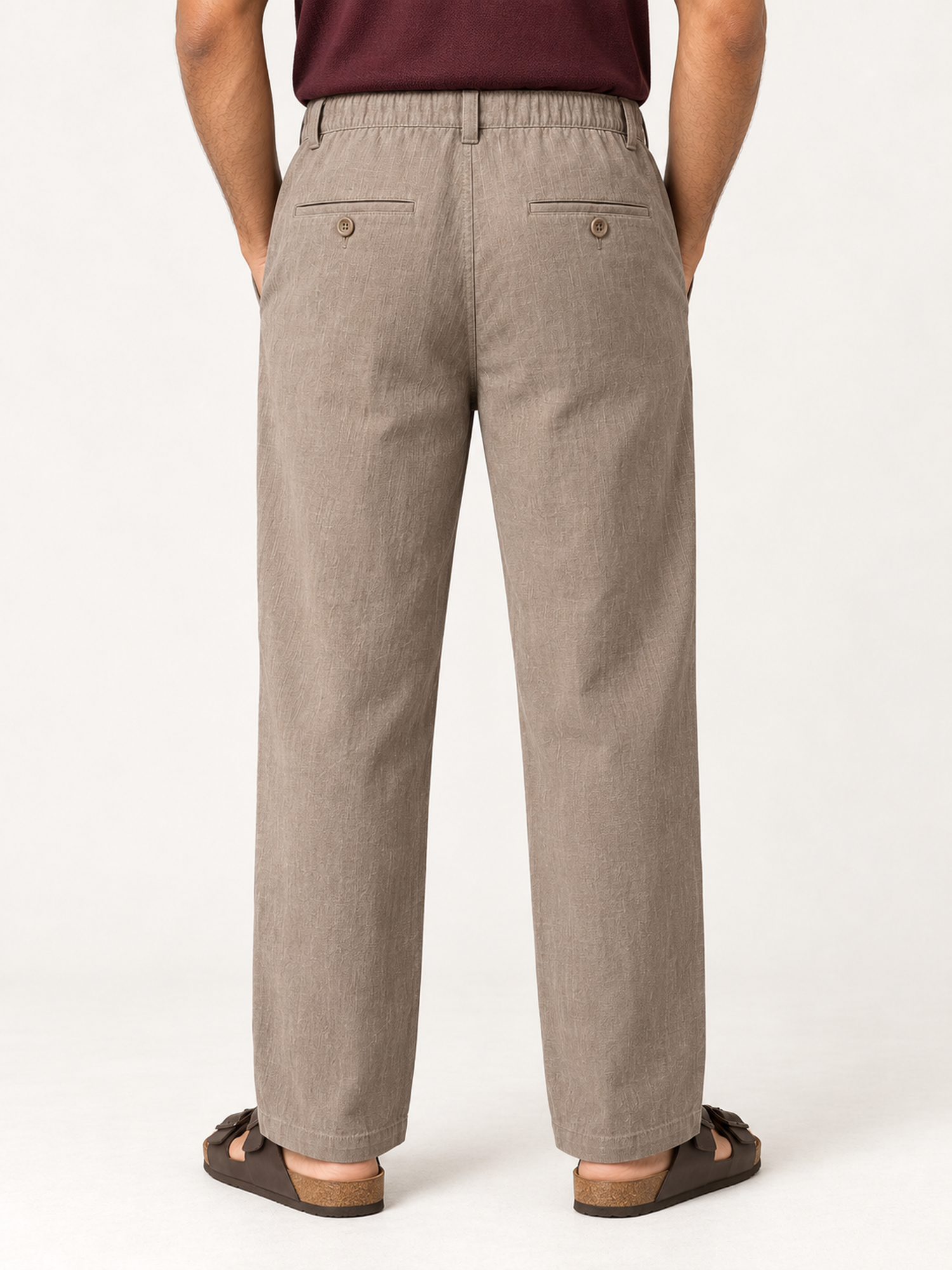 Cotton Linen Casual Pants in Khaki