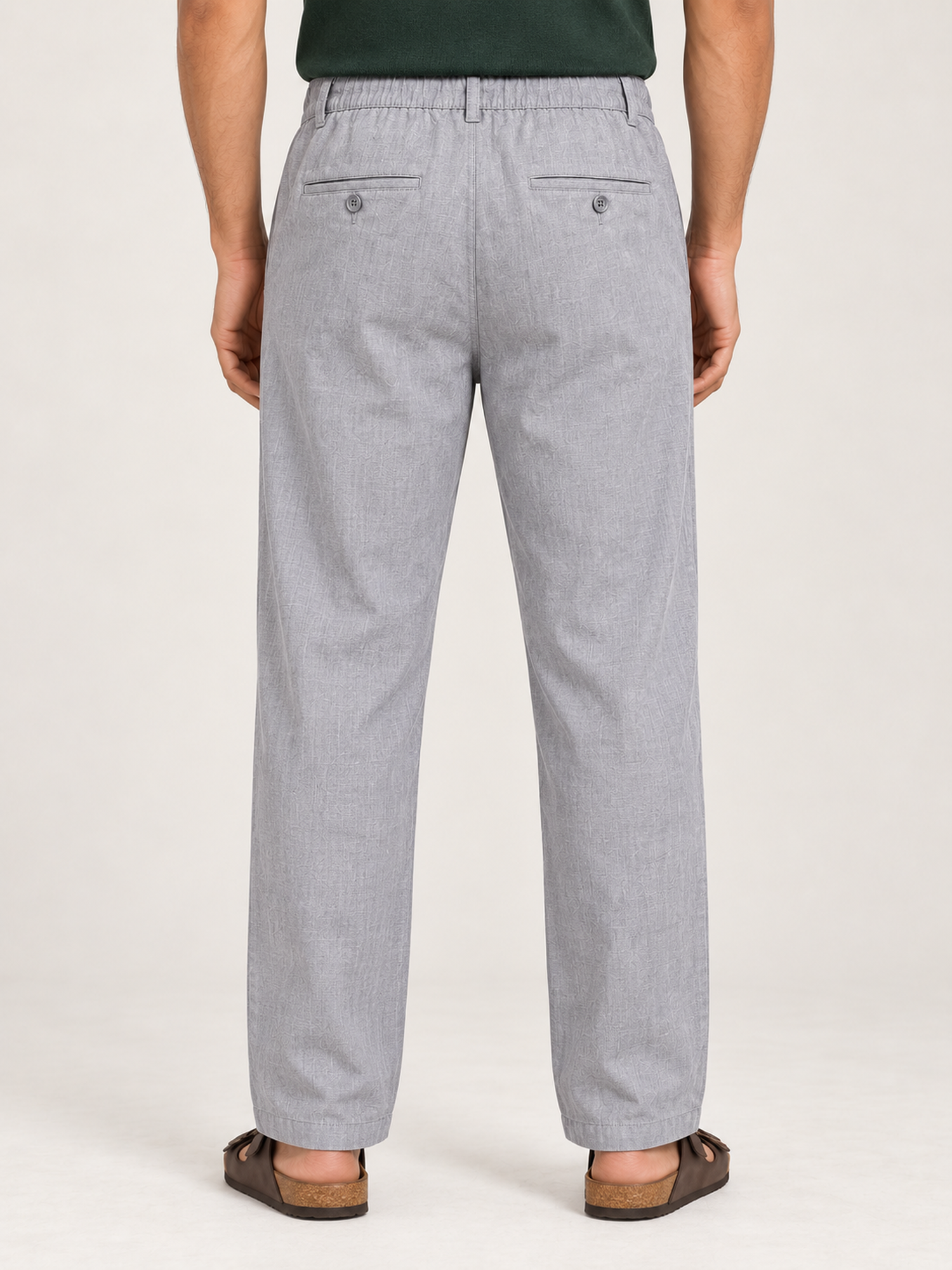 Cotton Linen Casual Pants in Grey
