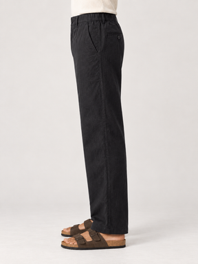 Cotton Linen Casual Pants in Black