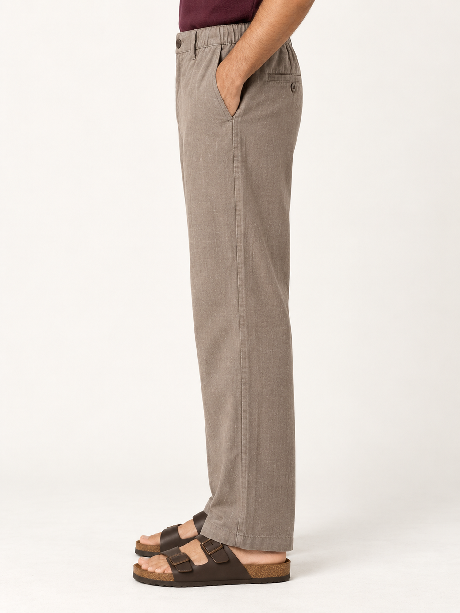 Cotton Linen Casual Pants in Khaki