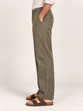Cotton Linen Casual Pants in Olive