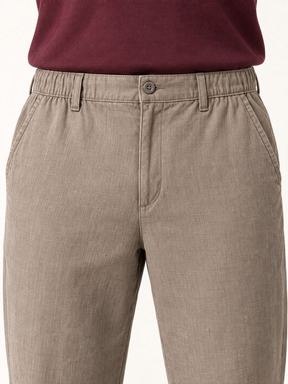 Cotton Linen Casual Pants in Khaki