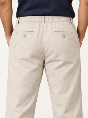 Cotton Linen Casual Pants in Beige