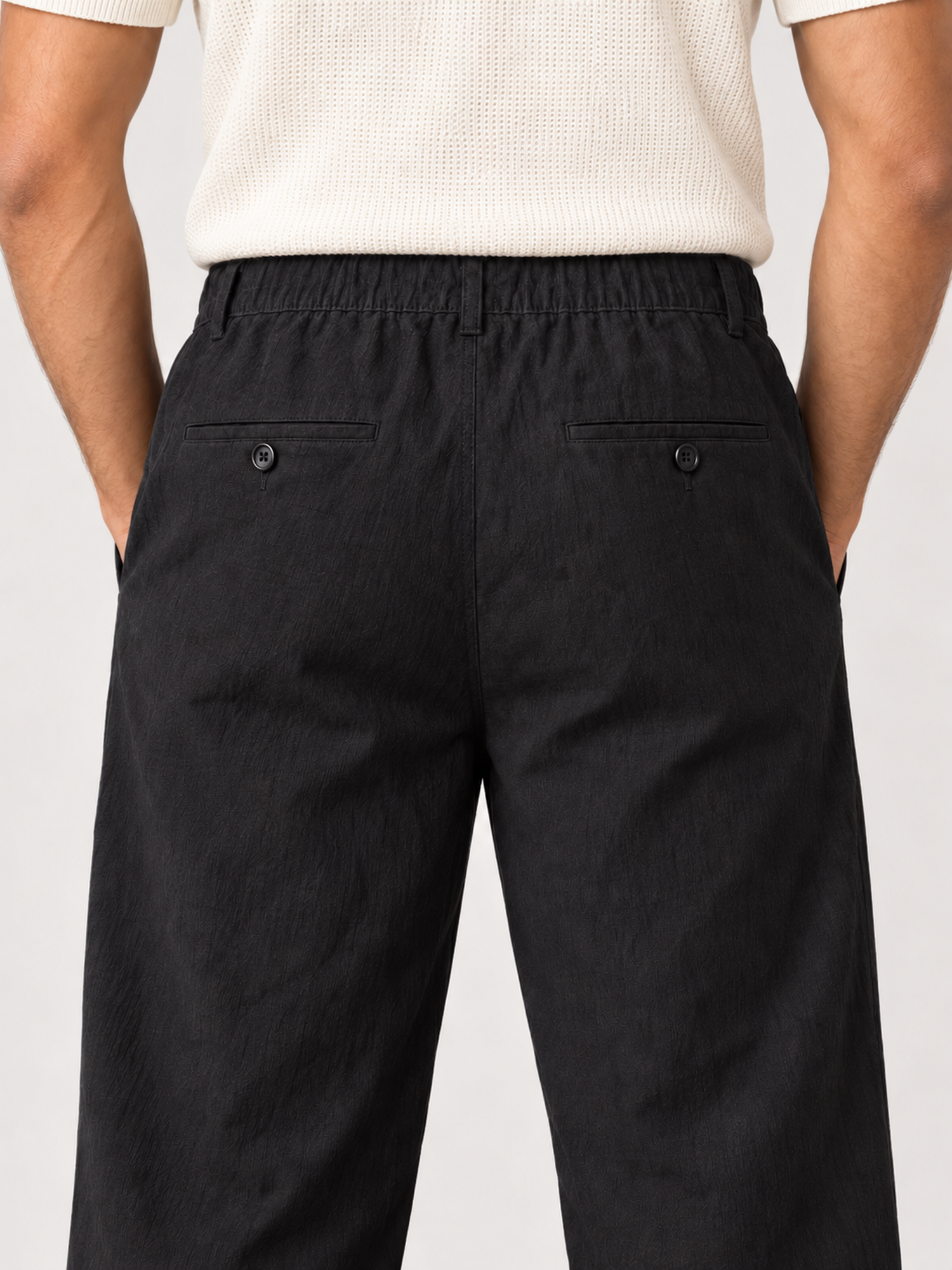 Cotton Linen Casual Pants in Black