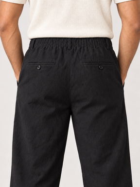 Cotton Linen Casual Pants in Black