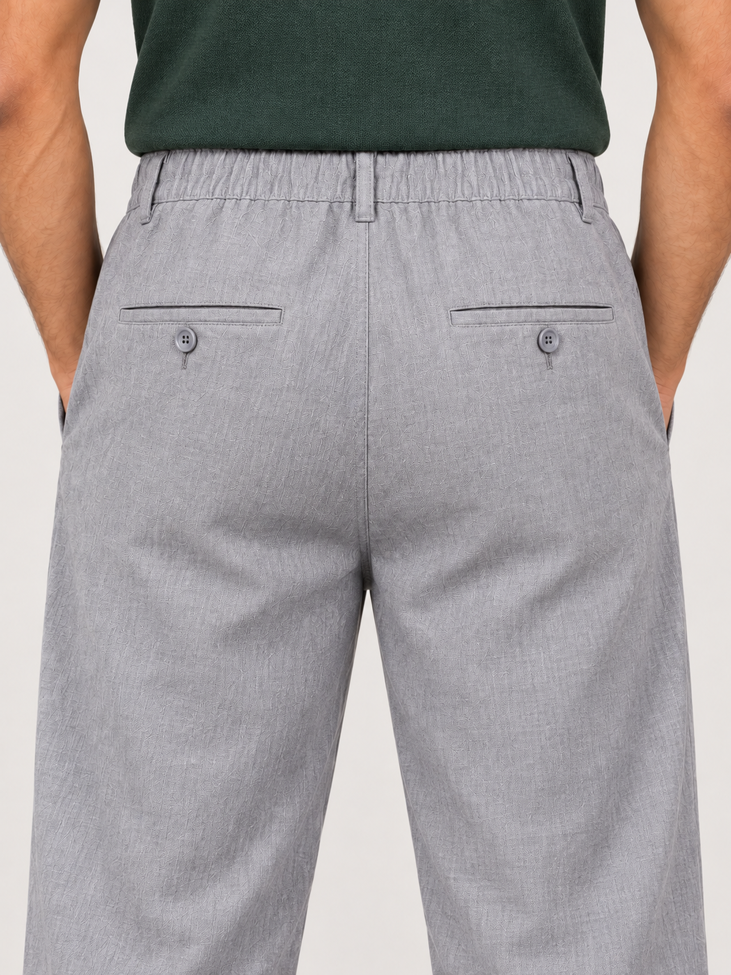 Cotton Linen Casual Pants in Grey