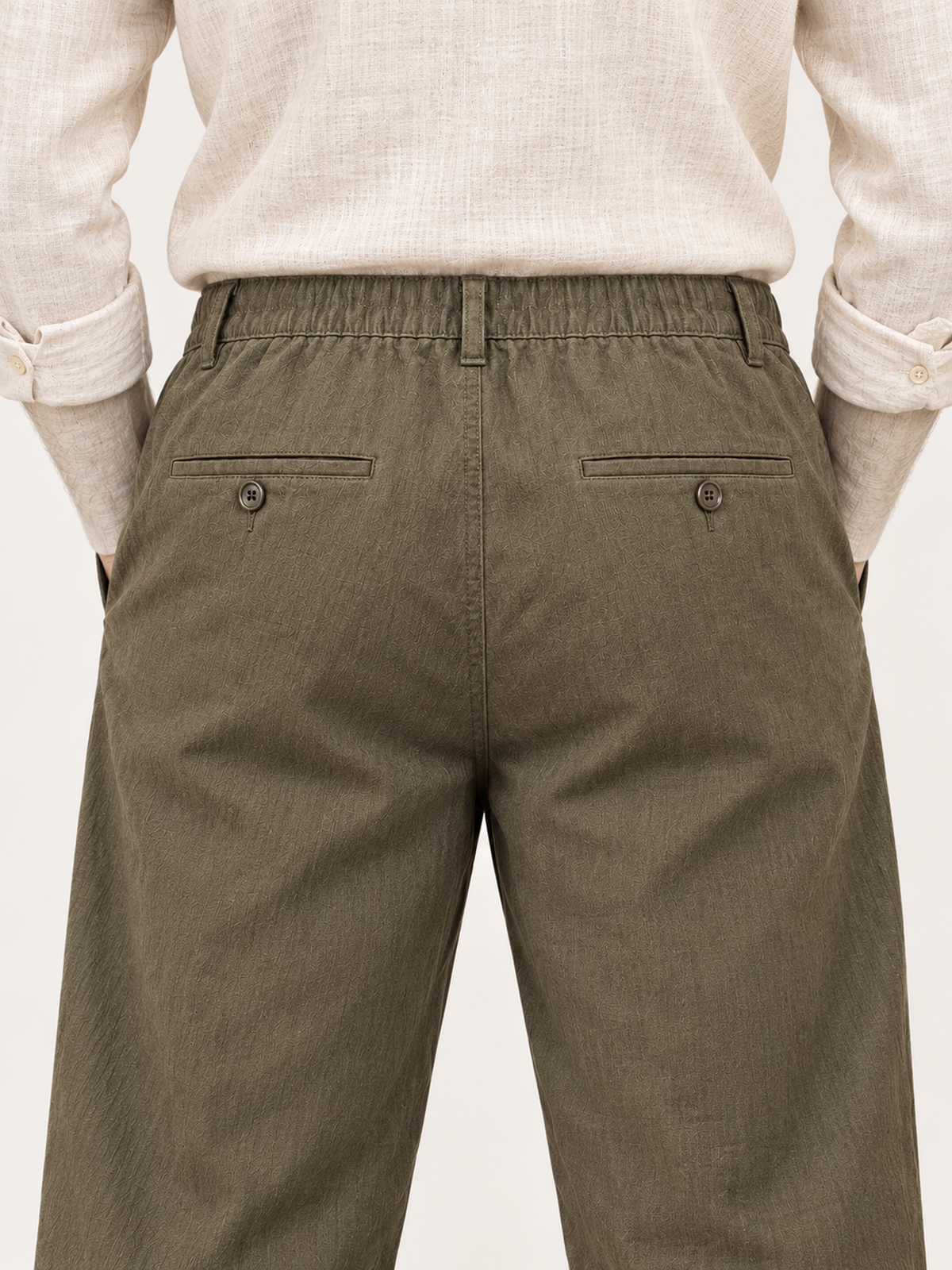 Cotton Linen Casual Pants in Olive