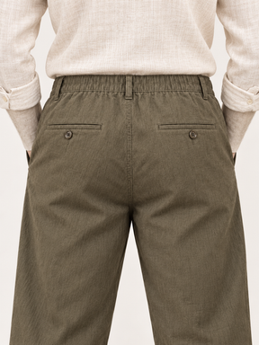 Cotton Linen Casual Pants in Olive