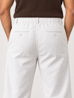 Cotton Linen Casual Pants in White