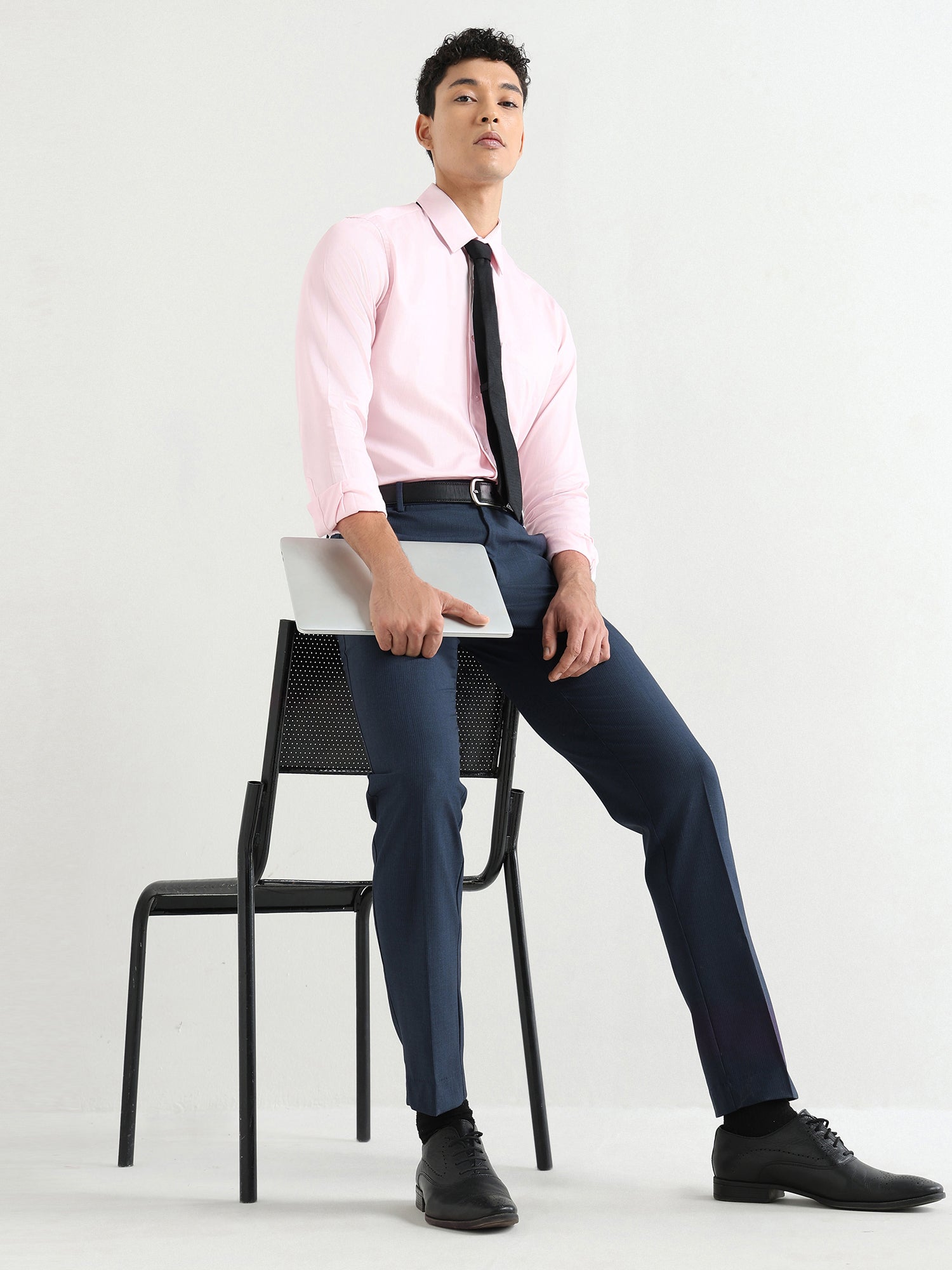 Men's Pure Cotton Comfort Fit Textured Evening Shirt – Pink