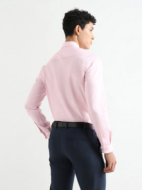 Men's Pure Cotton Comfort Fit Textured Evening Shirt – Pink