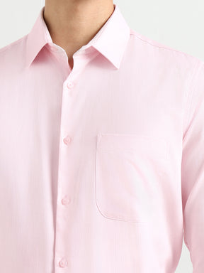 Men's Pure Cotton Comfort Fit Textured Evening Shirt – Pink