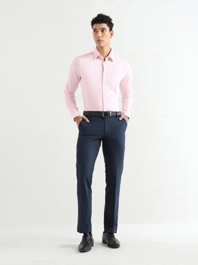 Men's Pure Cotton Comfort Fit Textured Evening Shirt – Pink