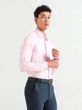 Men's Pure Cotton Comfort Fit Textured Evening Shirt – Pink