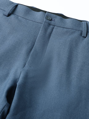 4-Way Stretch Formal Trousers in Steel Blue- Slim Fit