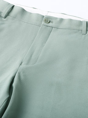 4-Way Stretch Formal Trousers in Mint Green- Slim Fit