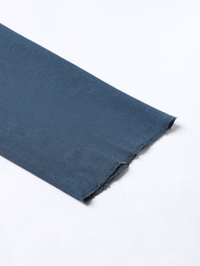 4-Way Stretch Formal Trousers in Steel Blue- Slim Fit