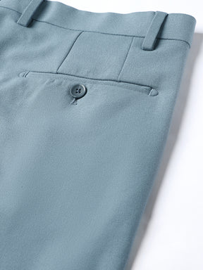4-Way Stretch Formal Trousers in Powder Blue- Slim Fit