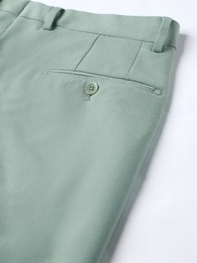 4-Way Stretch Formal Trousers in Mint Green- Slim Fit