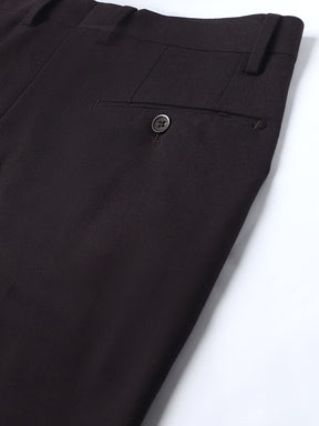 4-Way Stretch Formal Trousers in Dark Wine- Slim Fit