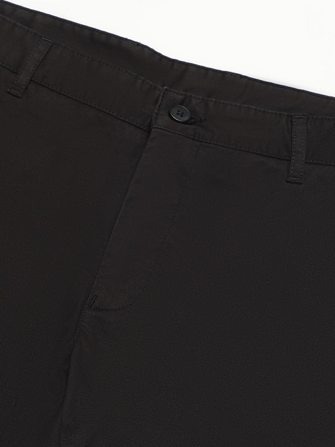 Organic Cotton Stretch Chino in Black- Slim Fit