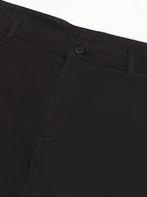 Organic Cotton Stretch Chino in Black- Slim Fit