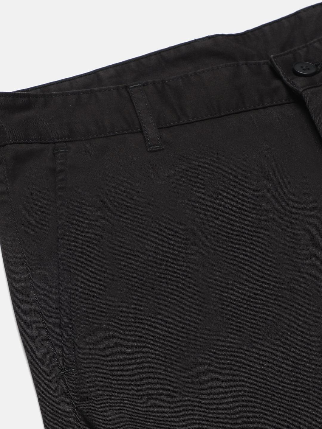 Organic Cotton Stretch Chino in Black- Slim Fit