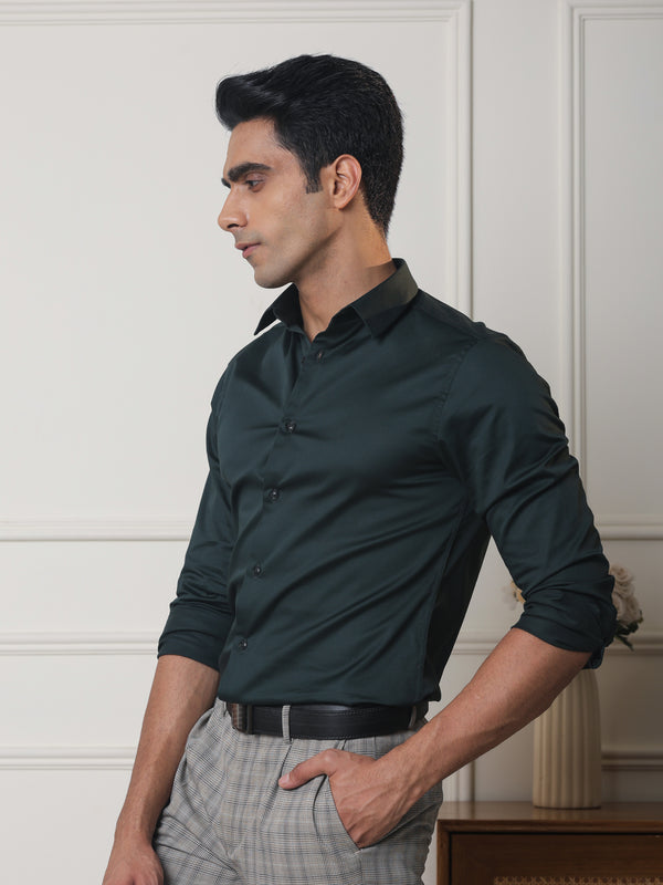 LuxeStretch™ Shirt in Bottle Green