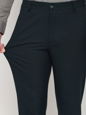 4-Way Stretch Formal Trousers in Bottle Green- Slim Fit