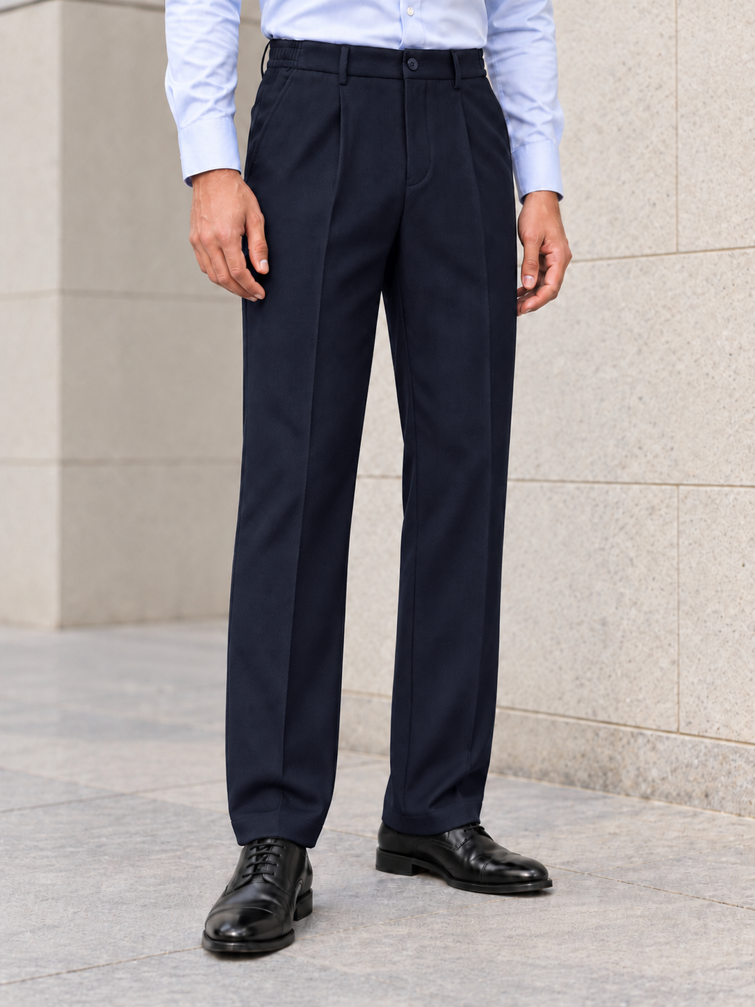 Korean Comfort Fit Pants in Navy Blue