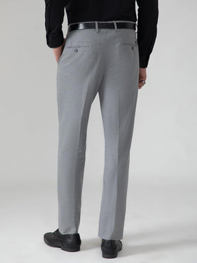 4-Way Stretch Formal Trousers in Light Grey- Slim Fit