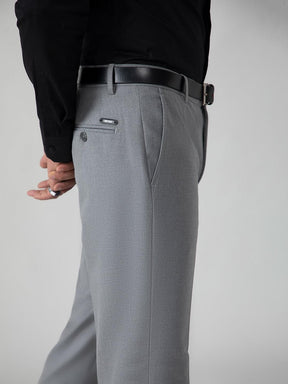 4-Way Stretch Formal Trousers in Light Grey- Slim Fit