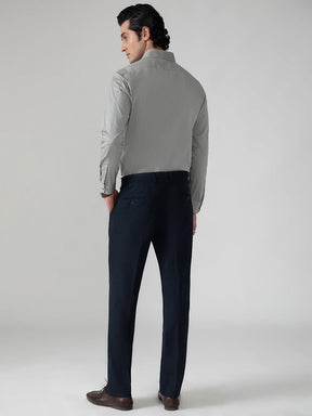 2 Way Stretch Cotton Shirt in Ash Grey- Slim Fit