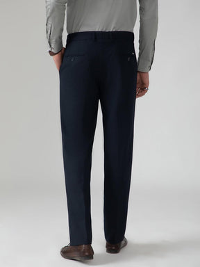 Formal 4 way Stretch Trousers in Navy Blue- Slim Fit