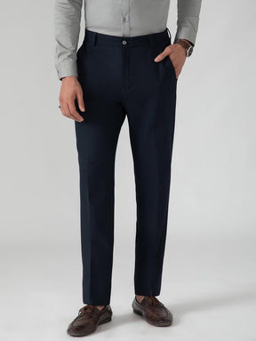 Formal 4 way Stretch Trousers in Navy Blue- Slim Fit