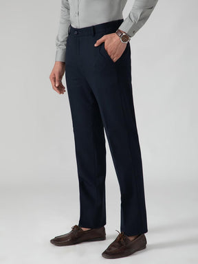 Formal 4 way Stretch Trousers in Navy Blue- Slim Fit