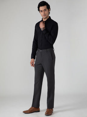 Formal 4 way Stretch Trousers in Charcoal Grey- Slim Fit
