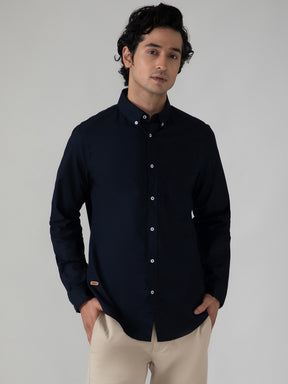 OxfordFlex™ Shirt in Navy- Comfort Fit