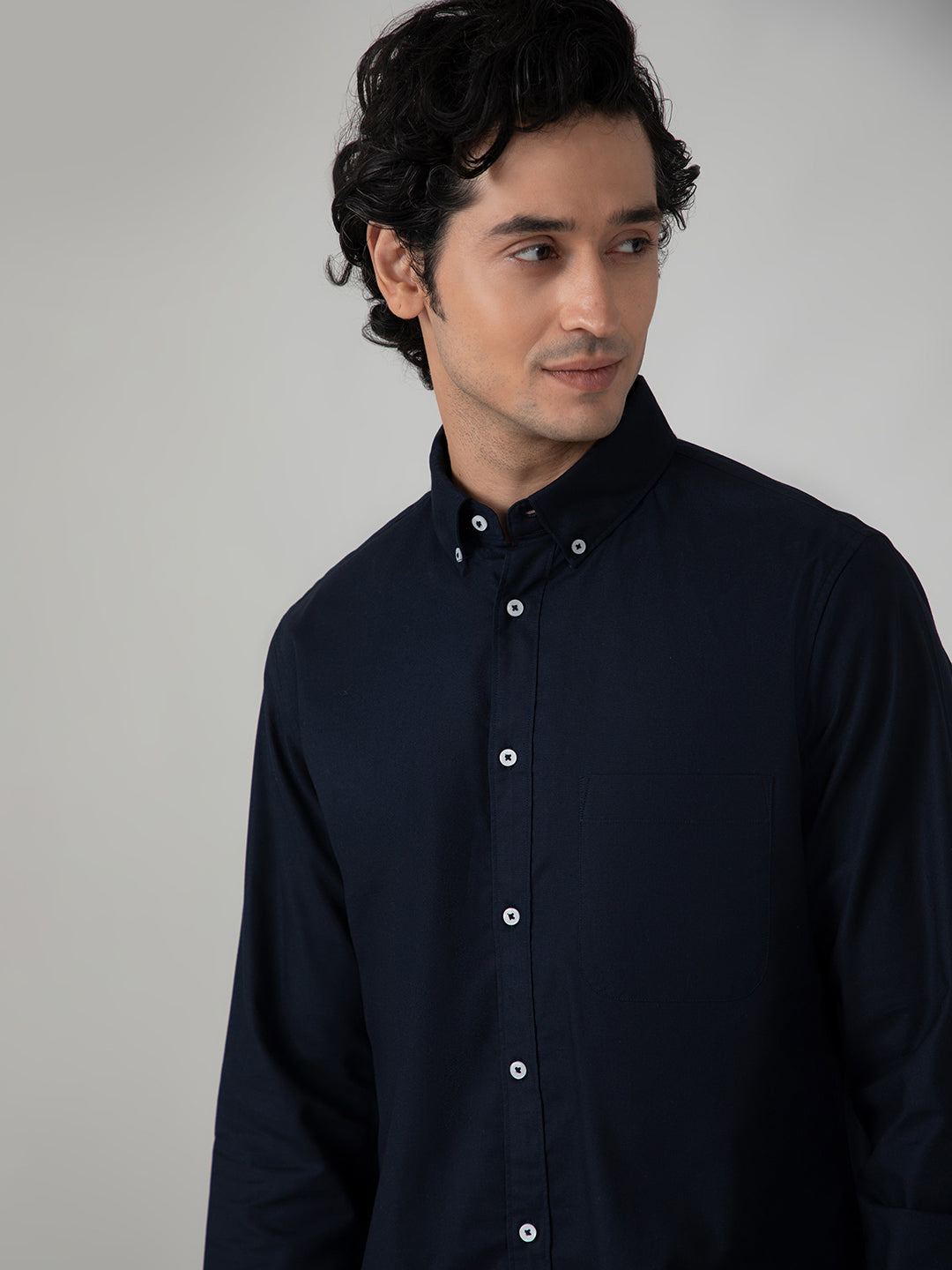 OxfordFlex™ Shirt in Navy- Comfort Fit