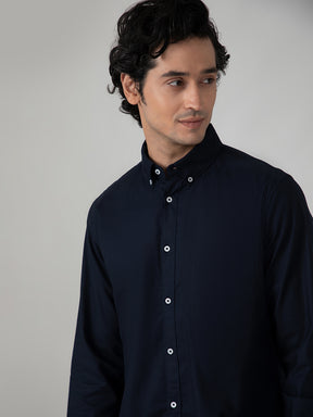 OxfordFlex™ Shirt in Navy- Comfort Fit