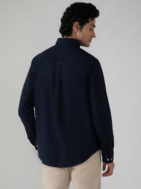 Casual Oxford Shirt in Navy- Comfort Fit