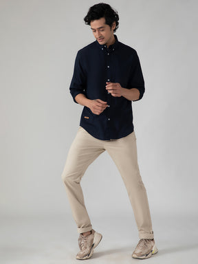 OxfordFlex™ Shirt in Navy- Comfort Fit